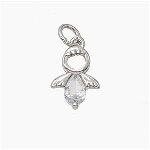 Copper Pendant Pave Zircon, Gold Plated, approx 9-12mm [FD24401]