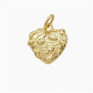 Bohemia Style Copper Heart Pendant Gold Plated, approx 12mm [FD24410]