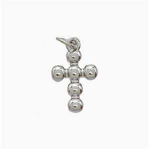 Copper Cross Pendant Platinum Plated, approx 10-13mm [FD24421]