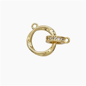 Copper Pendant Pave Zircon, Gold Plated, approx 7mm, 11mm [FD24428]