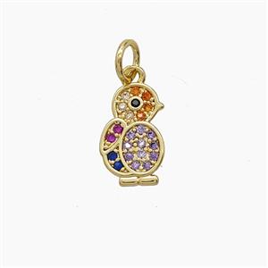 Copper Birds Pendant Pave Zirconia Gold Plated, approx 7.5-11.5mm [FD24438]