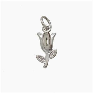 Copper Pendant Pave Zircon, Gold Plated, approx 6-11.5mm [FD24445]