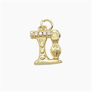 Copper Blender Pendant Pave Zirconia Gold Plated, approx 12-13mm [FD24458]