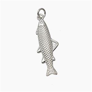 Copper Fish Pendant Platinum Plated, approx 10.5-26mm [FD24459]