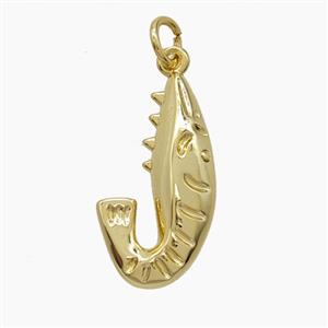 Copper Shrimp Pendant Gold Plated, approx 12-22mm [FD24462]