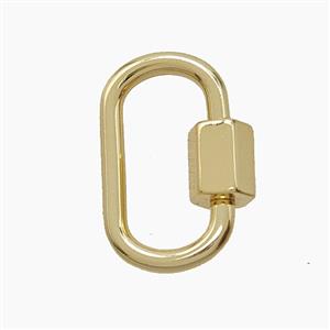 Copper Carabiner Clasp Gold Plated, approx 12-18mm [FD24504]