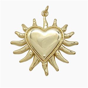 Copper Heart Pendant Gold Plated, approx 34mm [FD24508]