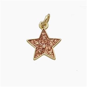 Copper Star Pendant Enamel Gold Plated, approx 11mm [FD24512]