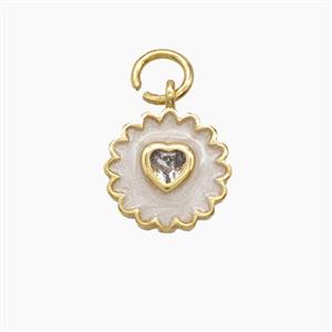 Enamel Copper Pendant, Gold Plated, approx 10mm [FD24513]