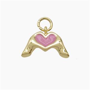 Enamel Copper Pendant, Gold Plated, approx 9-15mm [FD24535]