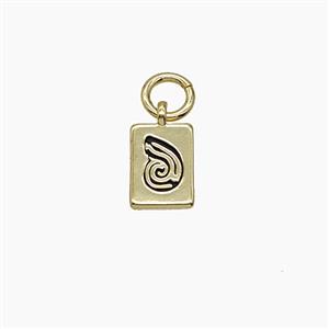 Copper Rectangle Pendant Enamel Snails Gold Plated, approx 6-8mm [FD24549]