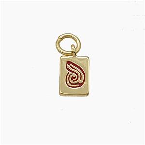 Copper Rectangle Pendant Enamel Snails Gold Plated, approx 6-8mm [FD24550]