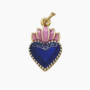 Enamel Copper Pendant, Gold Plated, approx 11-16mm [FD24558]