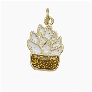 Enamel Copper Pendant, Gold Plated, approx 12-15mm [FD24572]