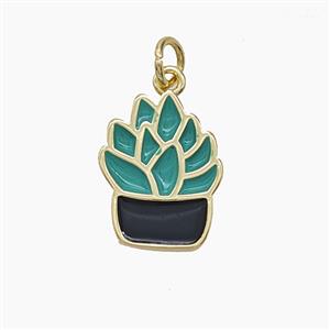 Enamel Copper Pendant, Gold Plated, approx 12-15mm [FD24574]