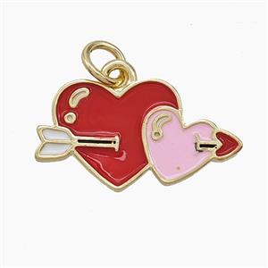 Enamel Copper Pendant, Gold Plated, approx 11-20mm [FD24612]