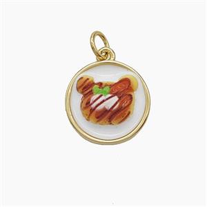 Copper Food Pendant Pave Resin Gold Plated, approx 14mm [FD24638]
