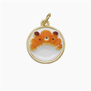 Copper Food Pendant Pave Resin Gold Plated, approx 14mm [FD24639]