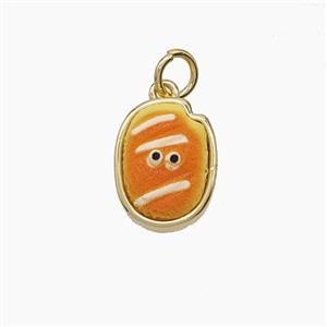 Copper Food Pendant Pave Resin Gold Plated, approx 10-13mm [FD24641]