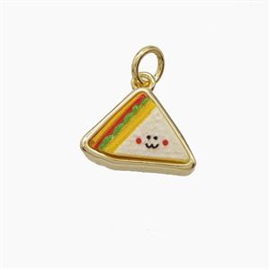 Copper Food Pendant Pave Resin Sandwich Gold Plated, approx 10-14mm [FD24645]