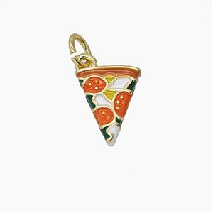 Enamel Copper Pendant Pave Zircon, Gold Plated, approx 9-11mm [FD24698]