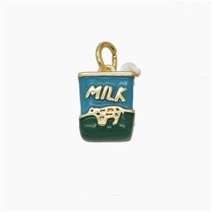 Copper MilkBottle Pendant Enamel Gold Plated, approx 8-11mm [FD24718]