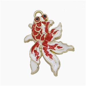 Copper Fish Pendant Enamel Gold Plated, approx 19-24mm [FD24770]