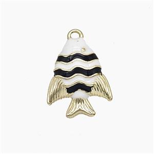 Copper Fish Pendant Enamel Gold Plated, approx 12-15mm [FD24771]