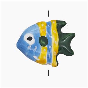 Porcelain Fish Beads Painted, approx 17-20mm [FD24801]