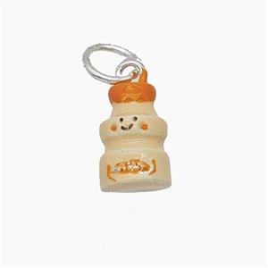 Milk Bottle Charms Alloy Pendant Enamel Platinum Plated, approx 8-12mm [FD24809]