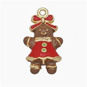 Enamel Copper Pendant, Gold Plated, approx 11-18mm [FD24837]