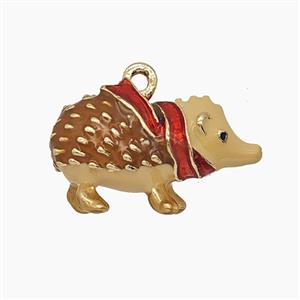 Alloy Hedgehog Pendant Enamel Gold Plated, approx 11-19mm [FD24841]