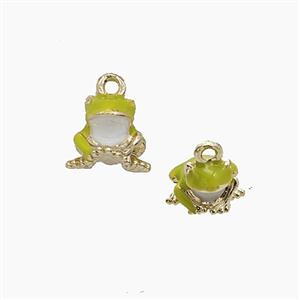 Copper Frog Pendant Enamel Gold Plated, approx 10mm [FD24845]