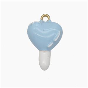 Alloy Heart Lollipop Pendant Blue Enamel Gold Plated, approx 11-15mm [FD24847]