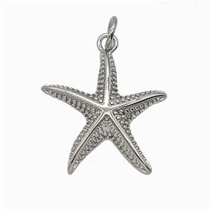 Copper Starfish Pendant Platinum Plated, approx 18-19mm [FD24939]