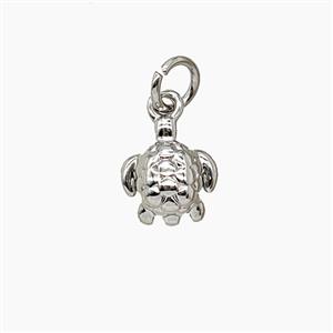 Copper Tortoise Pendant Platinum Plated, approx 8-9mm [FD24975]
