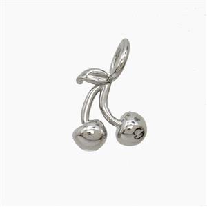 Copper Cherry Pendant Platinum Plated, approx 11-12mm [FD24983]