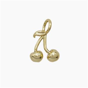 Copper Cherry Pendant Gold Plated, approx 11-12mm [FD24984]