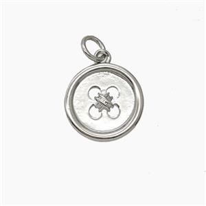 Copper Fastener Pendant Platinum Plated, approx 13mm [FD24985]