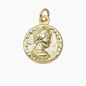 Copper Human Pendant Gold Plated, approx 15mm [FD24988]