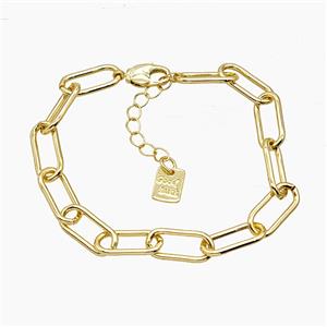Copper Chain Bracelet Gold Plated, approx 7.5-16mm, 18-23cm length [FD25031]