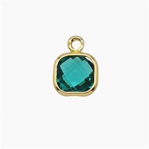 Peacockgreen Crystal Glass Square Pendant, approx 7mm [FD25129]