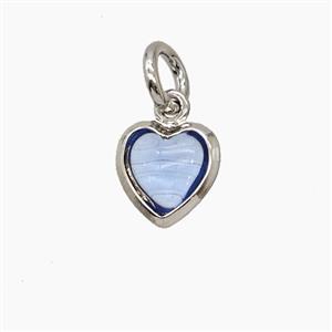 Blue Catseye Glass Heart Pendant, approx 7mm [FD25135]