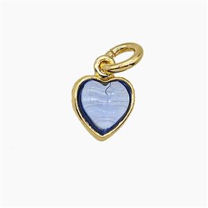 Blue Catseye Glass Heart Pendant, approx 7mm [FD25145]