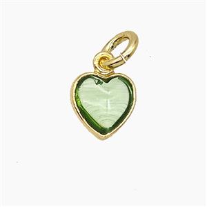 Lt.green Catseye Glass Heart Pendant, approx 7mm [FD25146]