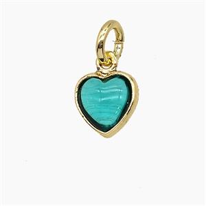 Teal Catseye Glass Heart Pendant, approx 7mm [FD25149]