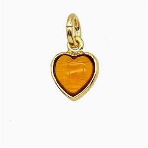 Orange Catseye Glass Heart Pendant, approx 7mm [FD25152]