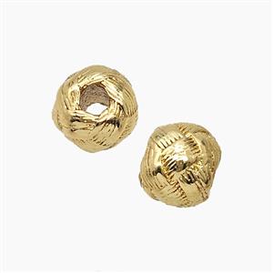 Copper Round Beads Large Hole Gold Plated, approx 7mm, 2mm hole [FD25162]