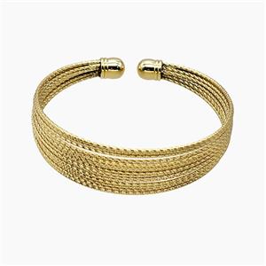 Copper Bangle Gold Plated, approx 7-16mm, 50-55mm dia [FD25196]