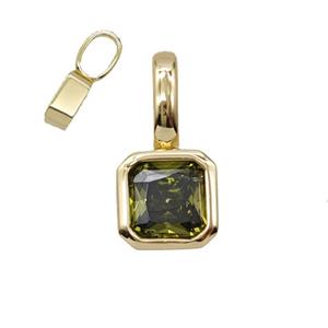 Copper Pendant Pave Crystal Glass Gold Plated, approx 7.5-15mm [FD25206]
